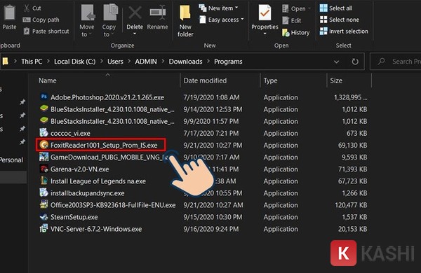 Mở file cài đặt Foxit Reader