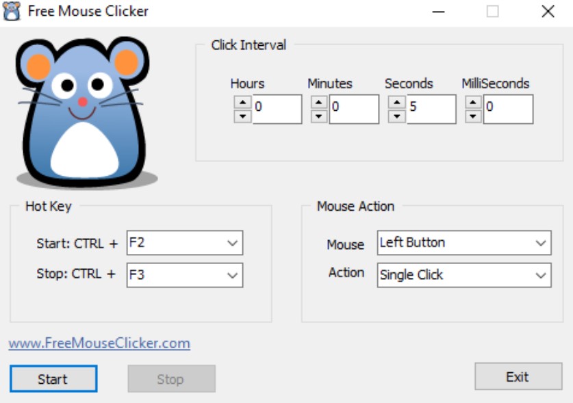 Phần mềm Free Mouse Click