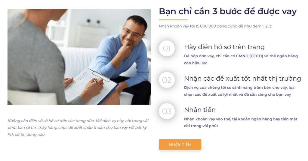 3 buoc nhan tien tai vay tien loi