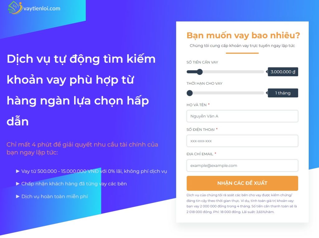 Dịch vụ Vay Tiện Lợi