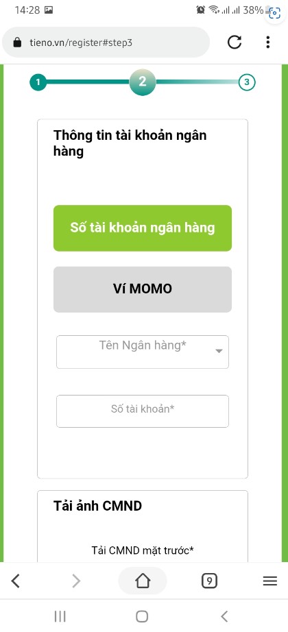 Điền thông tin giải ngân