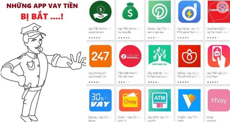 ung dung vay tien online bi bat